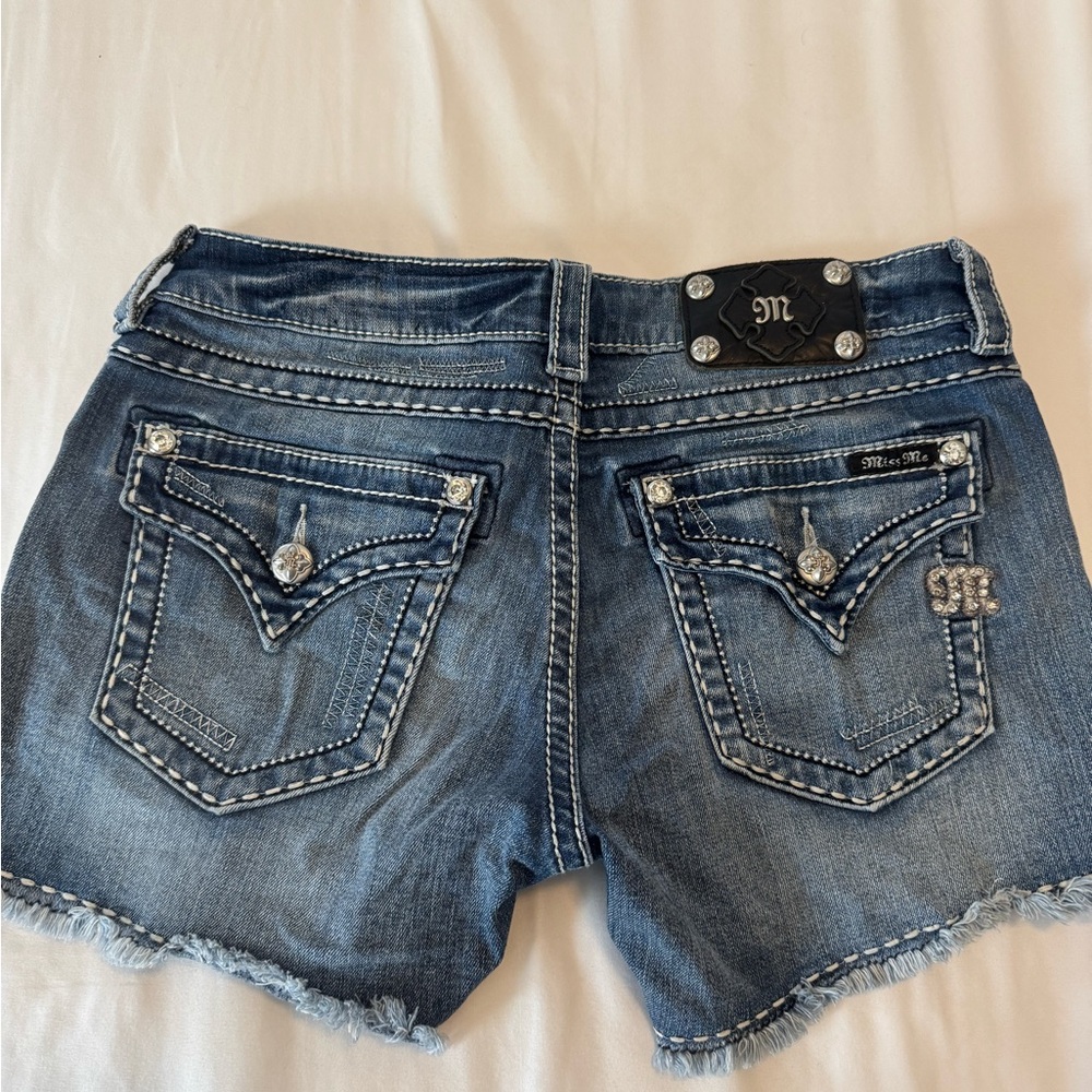 Miss Me Embellished Blue Denim Shorts